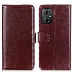 Leather Case Stands Flip Cover Holder M07L for Xiaomi Redmi Note 12R Pro 5G Brown