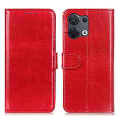 Leather Case Stands Flip Cover Holder M07L for Xiaomi Redmi Note 13 Pro 5G Red