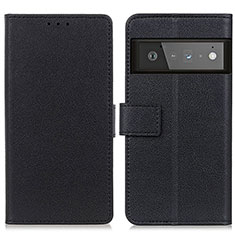 Leather Case Stands Flip Cover Holder M08L for Google Pixel 6 Pro 5G Black