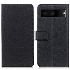 Leather Case Stands Flip Cover Holder M08L for Google Pixel 7 5G Black