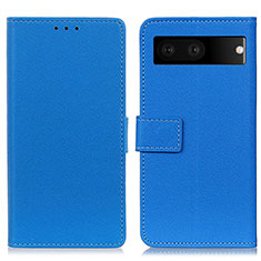 Leather Case Stands Flip Cover Holder M08L for Google Pixel 7 5G Blue