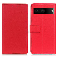 Leather Case Stands Flip Cover Holder M08L for Google Pixel 7 5G Red