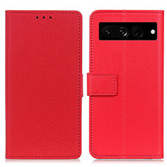 Leather Case Stands Flip Cover Holder M08L for Google Pixel 7 Pro 5G Red