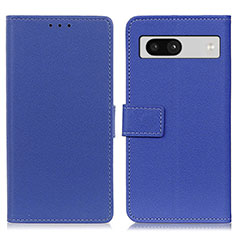 Leather Case Stands Flip Cover Holder M08L for Google Pixel 7a 5G Blue