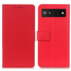 Leather Case Stands Flip Cover Holder M08L for Google Pixel 7a 5G Red