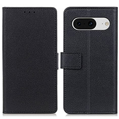 Leather Case Stands Flip Cover Holder M08L for Google Pixel 8 5G Black