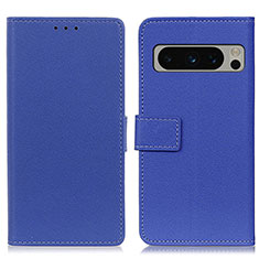 Leather Case Stands Flip Cover Holder M08L for Google Pixel 8 Pro 5G Blue