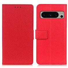 Leather Case Stands Flip Cover Holder M08L for Google Pixel 8 Pro 5G Red