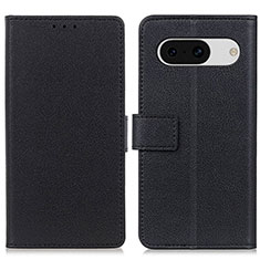 Leather Case Stands Flip Cover Holder M08L for Google Pixel 8a 5G Black