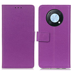 Leather Case Stands Flip Cover Holder M08L for Huawei Enjoy 50 Pro Purple