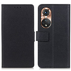 Leather Case Stands Flip Cover Holder M08L for Huawei Honor 50 5G Black