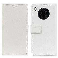 Leather Case Stands Flip Cover Holder M08L for Huawei Honor 50 Lite White