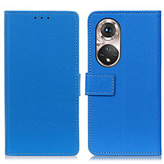 Leather Case Stands Flip Cover Holder M08L for Huawei Honor 50 Pro 5G Blue