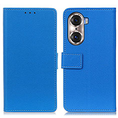 Leather Case Stands Flip Cover Holder M08L for Huawei Honor 60 5G Blue