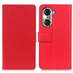 Leather Case Stands Flip Cover Holder M08L for Huawei Honor 60 Pro 5G Red