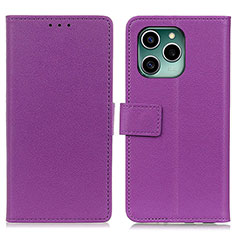 Leather Case Stands Flip Cover Holder M08L for Huawei Honor 60 SE 5G Purple