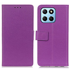 Leather Case Stands Flip Cover Holder M08L for Huawei Honor X6 5G Purple