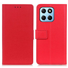 Leather Case Stands Flip Cover Holder M08L for Huawei Honor X6 5G Red