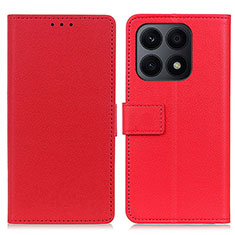 Leather Case Stands Flip Cover Holder M08L for Huawei Honor X8a 4G Red