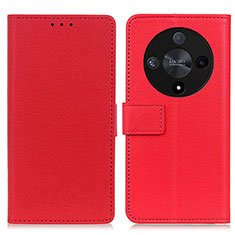 Leather Case Stands Flip Cover Holder M08L for Huawei Honor X9b 5G Red