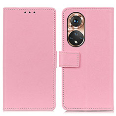 Leather Case Stands Flip Cover Holder M08L for Huawei Nova 9 Pink