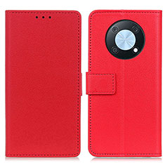 Leather Case Stands Flip Cover Holder M08L for Huawei Nova Y90 Red