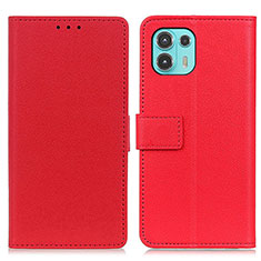 Leather Case Stands Flip Cover Holder M08L for Motorola Moto Edge 20 Lite 5G Red