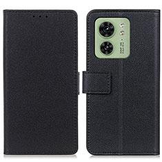 Leather Case Stands Flip Cover Holder M08L for Motorola Moto Edge 40 5G Black