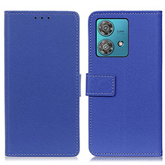 Leather Case Stands Flip Cover Holder M08L for Motorola Moto Edge 40 Neo 5G Blue