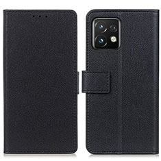 Leather Case Stands Flip Cover Holder M08L for Motorola Moto Edge 40 Pro 5G Black