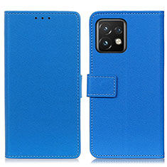 Leather Case Stands Flip Cover Holder M08L for Motorola Moto Edge 40 Pro 5G Blue