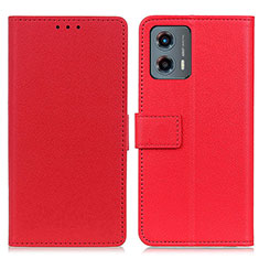 Leather Case Stands Flip Cover Holder M08L for Motorola Moto G 5G (2023) Red