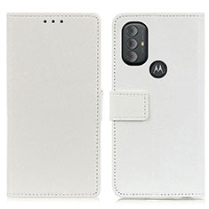 Leather Case Stands Flip Cover Holder M08L for Motorola Moto G Play (2023) White