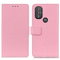 Leather Case Stands Flip Cover Holder M08L for Motorola Moto G Play Gen 2 Pink