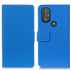 Leather Case Stands Flip Cover Holder M08L for Motorola Moto G Power (2022) Blue