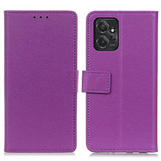 Leather Case Stands Flip Cover Holder M08L for Motorola Moto G Power 5G (2023) Purple