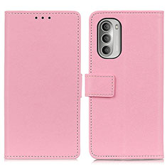 Leather Case Stands Flip Cover Holder M08L for Motorola Moto G Stylus (2022) 4G Pink