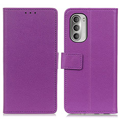 Leather Case Stands Flip Cover Holder M08L for Motorola Moto G Stylus (2022) 4G Purple