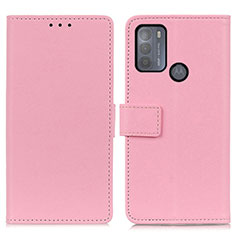 Leather Case Stands Flip Cover Holder M08L for Motorola Moto G50 Pink