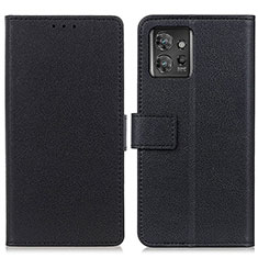 Leather Case Stands Flip Cover Holder M08L for Motorola ThinkPhone 5G Black