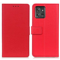 Leather Case Stands Flip Cover Holder M08L for Motorola ThinkPhone 5G Red