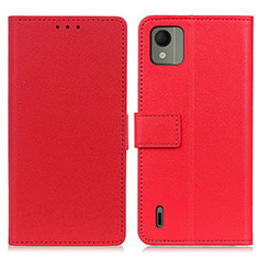 Leather Case Stands Flip Cover Holder M08L for Nokia C110 Red