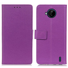 Leather Case Stands Flip Cover Holder M08L for Nokia C20 Plus Purple