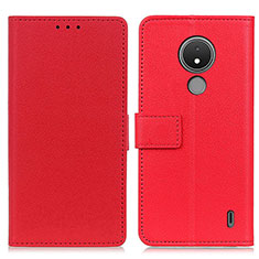 Leather Case Stands Flip Cover Holder M08L for Nokia C21 Red