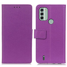 Leather Case Stands Flip Cover Holder M08L for Nokia C31 Purple