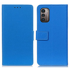 Leather Case Stands Flip Cover Holder M08L for Nokia G11 Blue