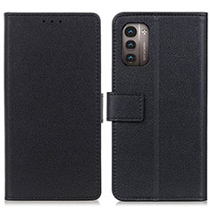 Leather Case Stands Flip Cover Holder M08L for Nokia G21 Black