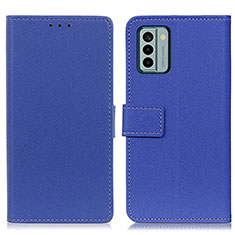 Leather Case Stands Flip Cover Holder M08L for Nokia G22 Blue