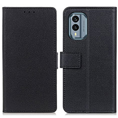 Leather Case Stands Flip Cover Holder M08L for Nokia X30 5G Black