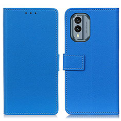 Leather Case Stands Flip Cover Holder M08L for Nokia X30 5G Blue